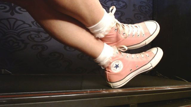 Walking Pink Converse Sneakers Ruffled Socks