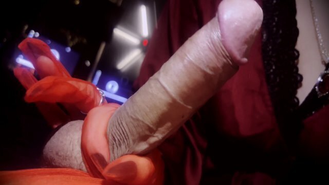 Barely Touching your THROBBING Hard with FETISH LONG NAILS GLOVES