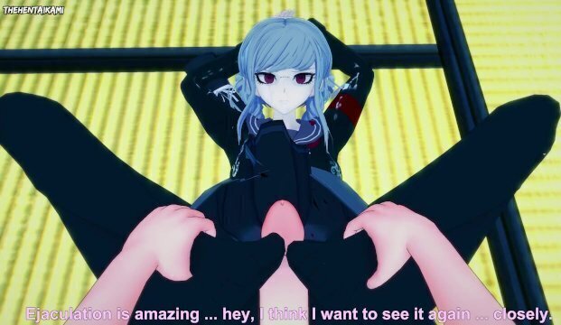 Peko from Danganronpa Gives Footjob Hentai