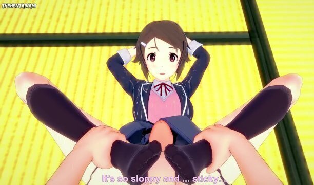 Rika from Sword Online Footjob Hentai