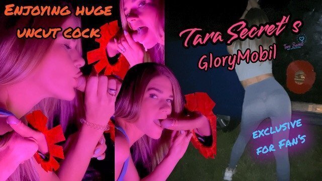 Tara Secret GloryMobil Wife enjoying Uncut Dick Public Glory Hole! Cumshot Mouth