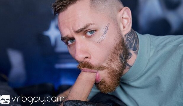 Gay: Sexy Tattoo Artist Sucks Rides Bareback Client Porn