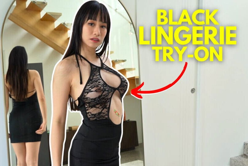 Transparent Black Lace Lingerie Dress Haul with Elixir