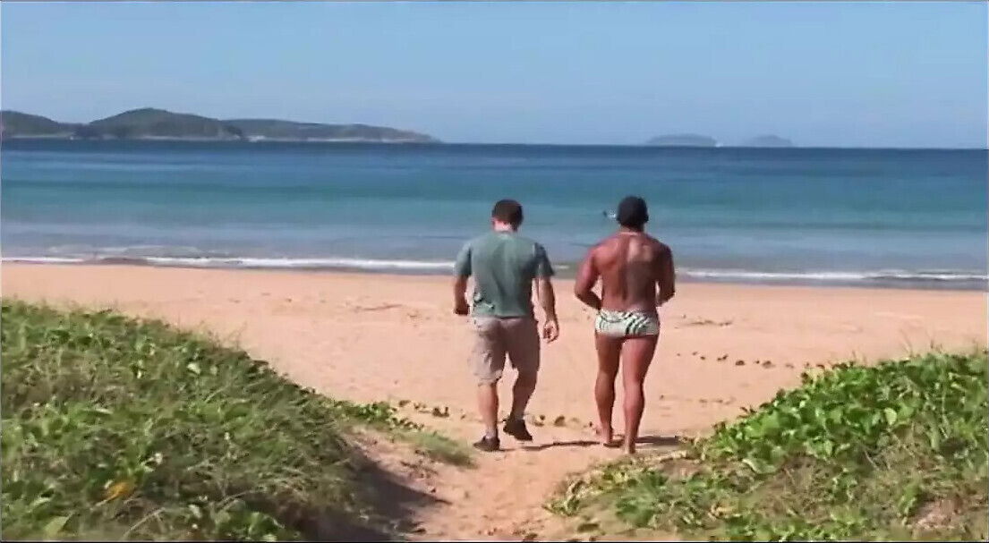 Babalu drop gorgeous Brazilian, who's down beach taking panties,