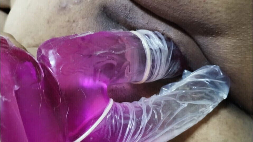 first double penetration with mega dildo