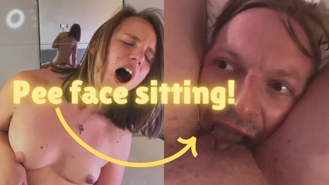 filled slut's mouth with face multiple orgasms couple piss play
