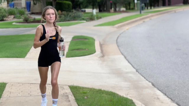 Snow bunny seen jogging black picks give