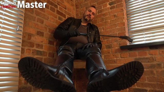 Verbal leather boot worshipping
