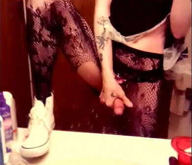 femboyscotty23 SLUTTY femboy maid jerks cock, presents cute with buttplug gapes, squirts HUGE CUMSHOT! (sissygasm)