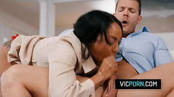 ebony wife Cali Caliente fucks with husband'_s stepbrother