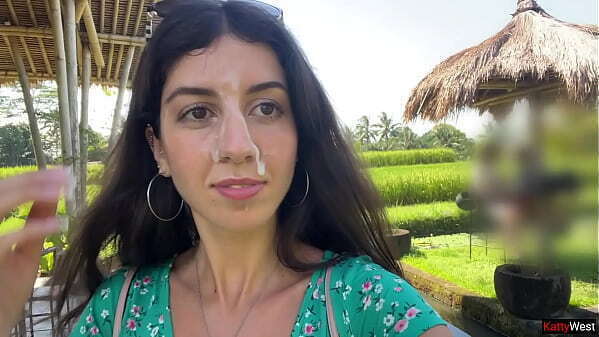 Public Cumwalk Cafe Eating Pasta Carbonara with Sperm Face