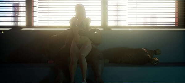 Sandy plays with friend