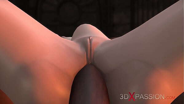 Man-bull fucks hard sexy blonde battle arena