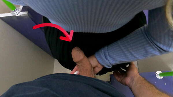 Married Milf Grabbing Dick Public Handjob Cumshot Train