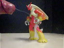 Blaziken figure slow-motion (Pokemon) (glitched video)