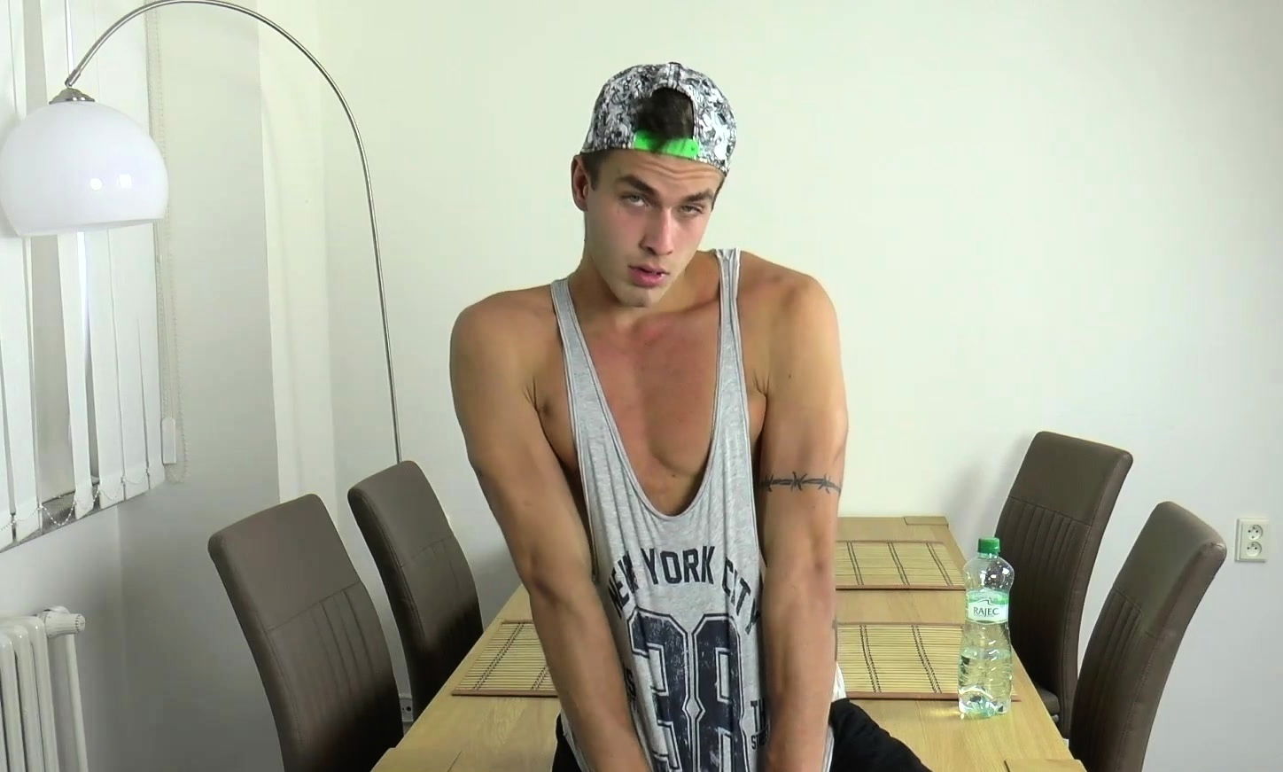 Hairy muscle twink Will Banks shows dick