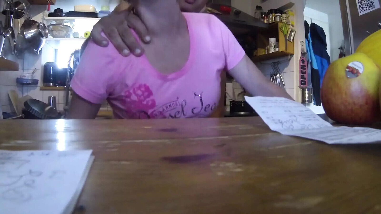 mature woman helping husband