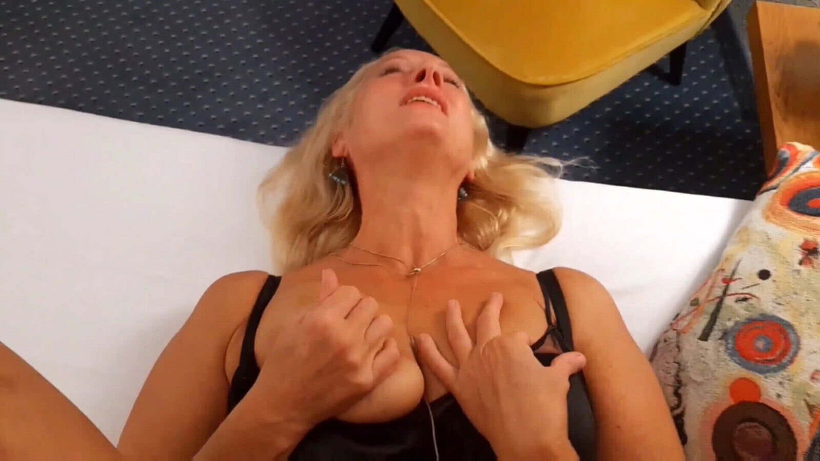 Sexy blonde amateur mature wife Selena enjoys dress