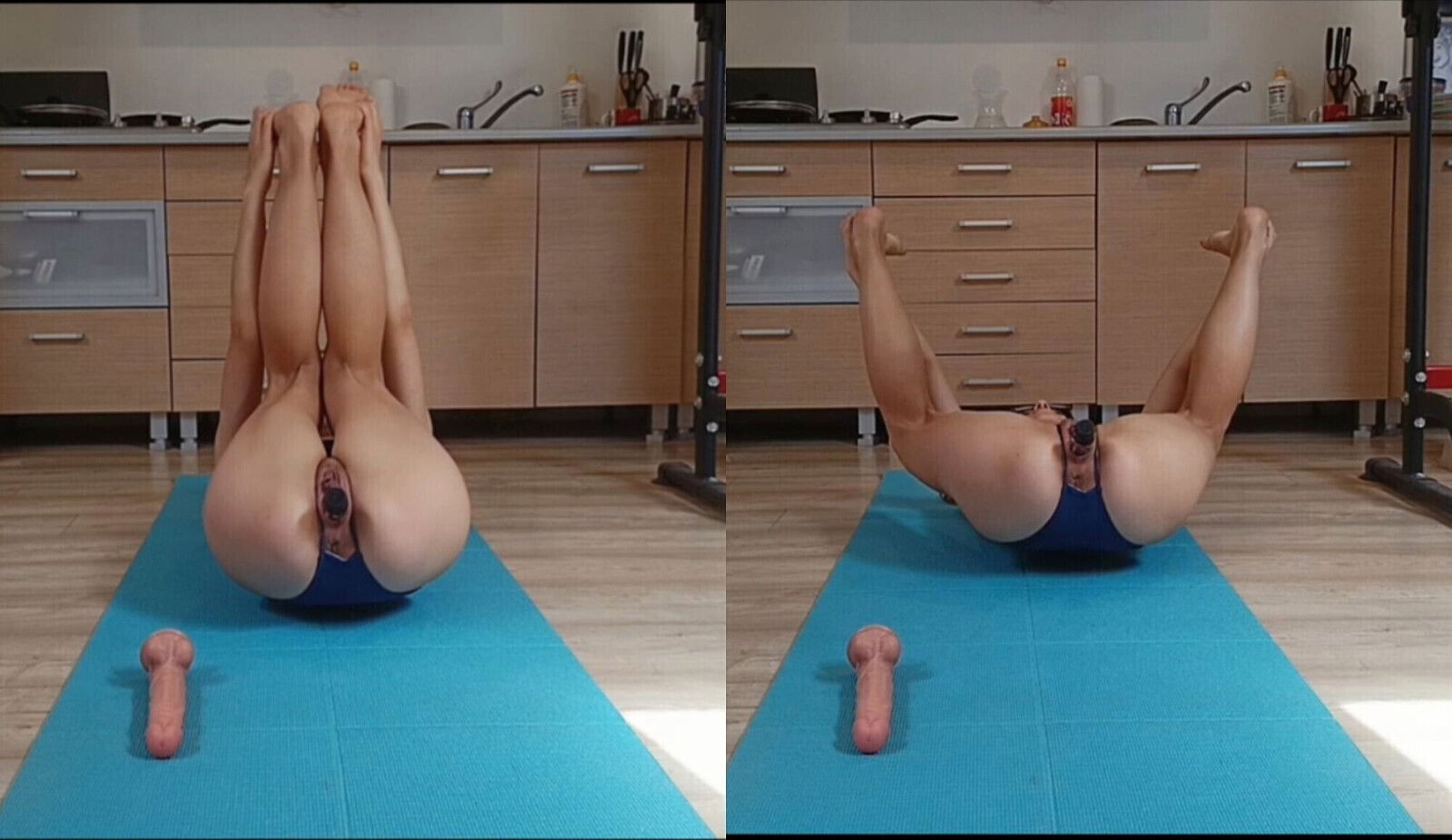 Sport with Dildo Mouth