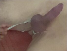 Footjob using BDSM toys torture sexy.