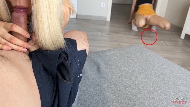 Stepsis made Squirt behind Girlfriend Finished blowjob