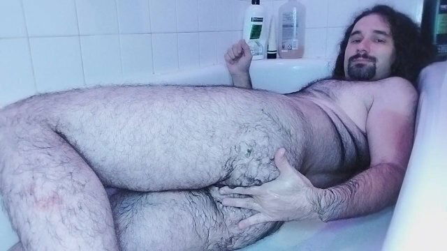 Relaxing Playful Self Fisting Bathtub: Cute Hairy Enjoys Fisting Every