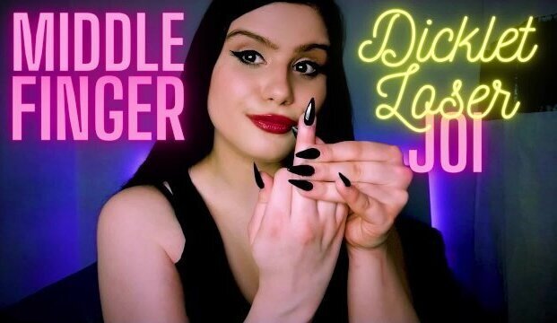 FemDom Middle Finger Small Dick Loser -Small Penis Humiliaion,Jerk Instruction