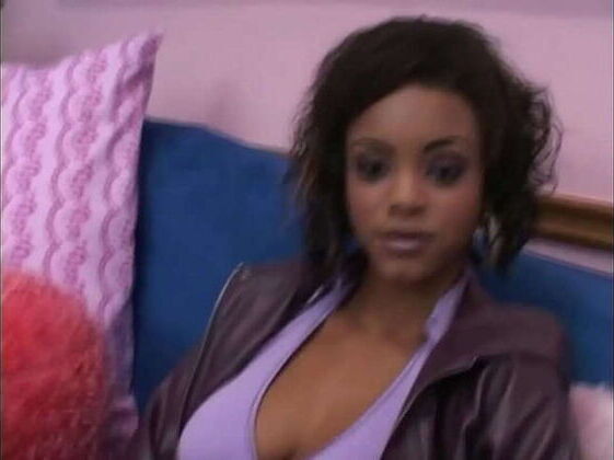 Adorable young black girl gives first-time white dick handjob