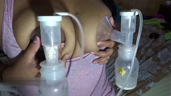 Milf lactating breast pumped milked
