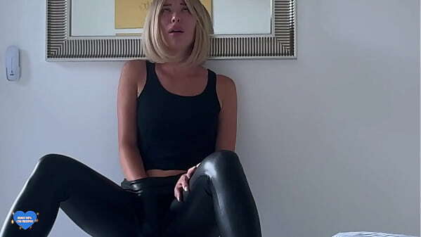 Milf masturbates leather. sucks fuck