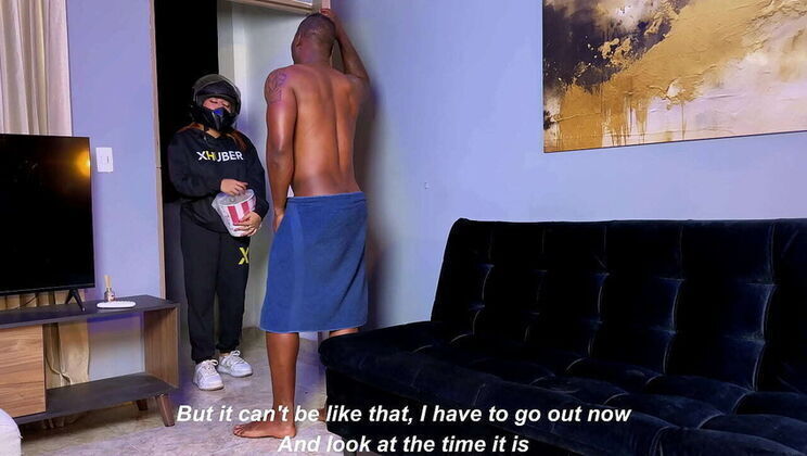 Colombian Delivery Chick Pays with After Being Late with Order