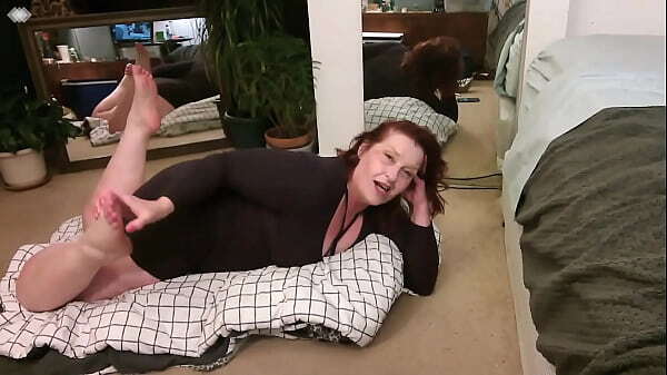 Laying belly saying &quot_Tickle tickle feet&quot_ over over again