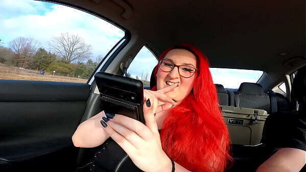 Trans female give road head fucks herself with