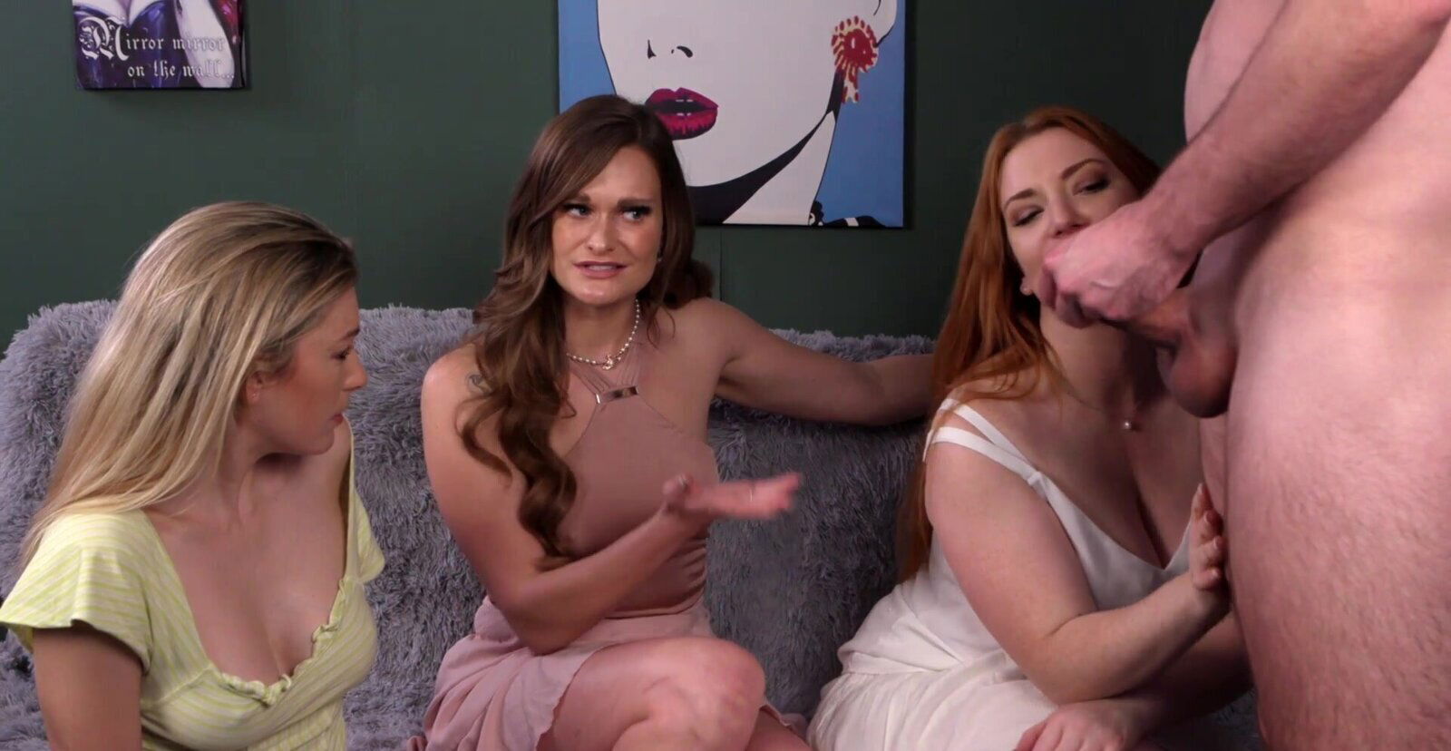 CFNM group with good looking Bella Hunter Honour