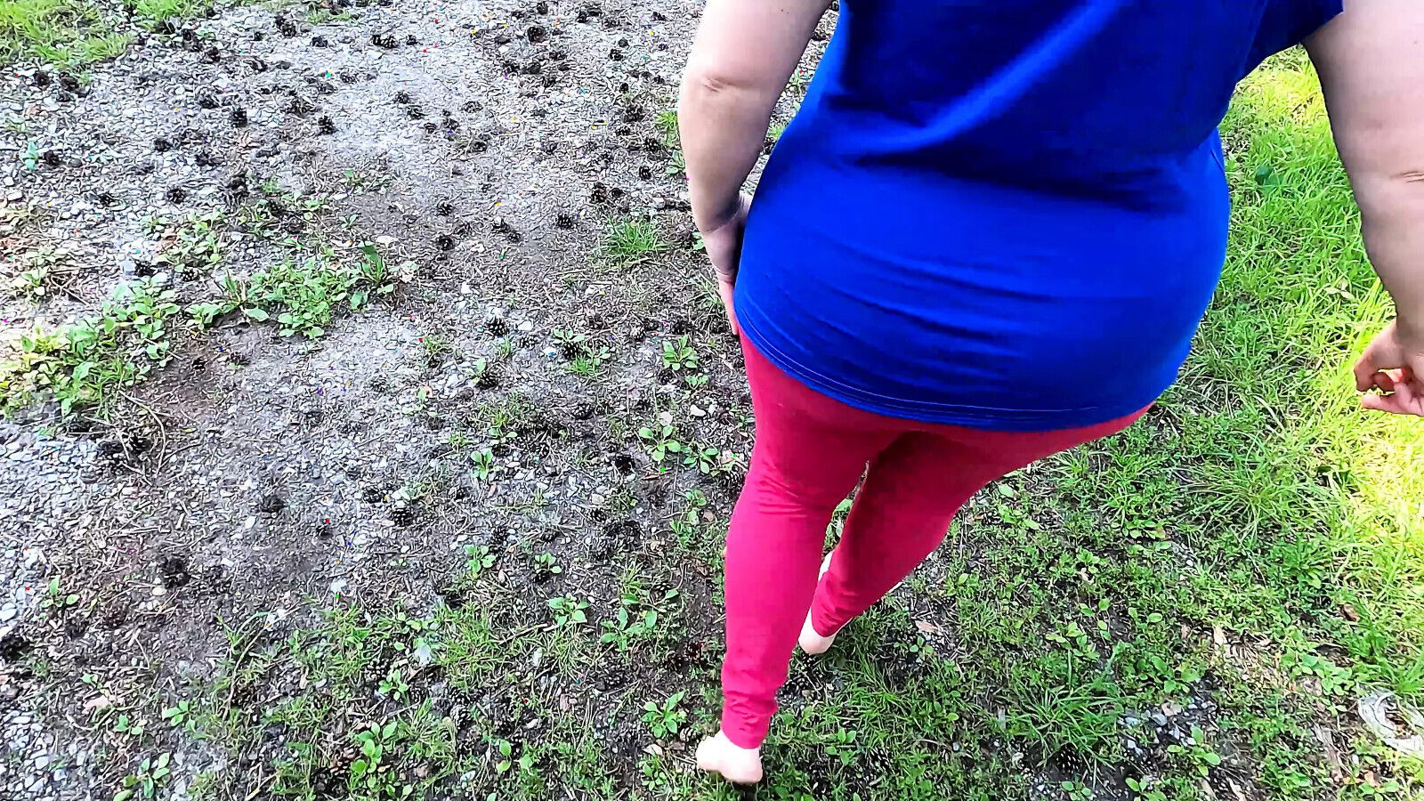 Barefoot topless waiting punishment