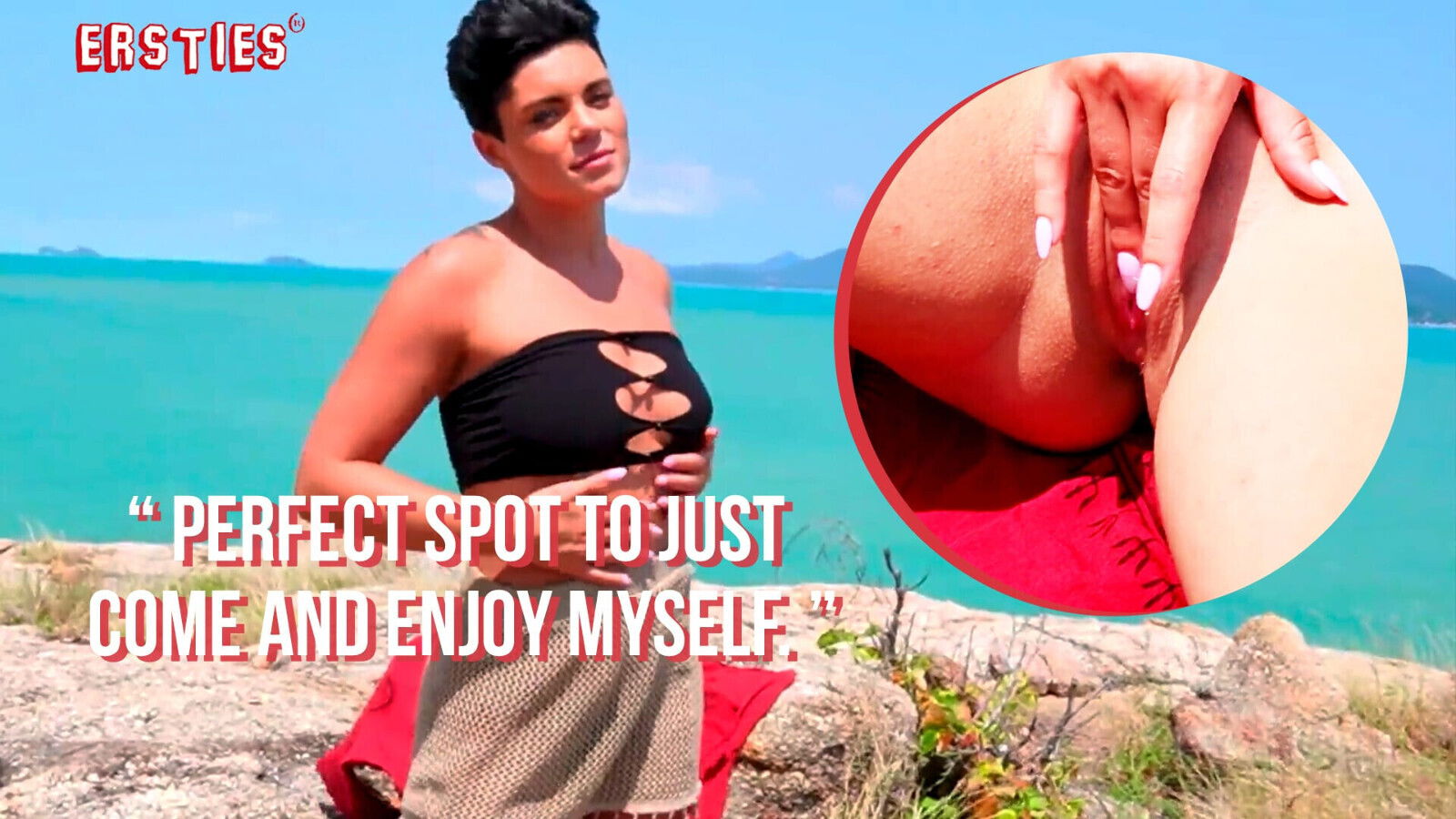 Ersties masturbates under blue