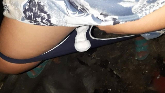 took panties with panty liner lifted long dress masturbate Lesbian_illusion