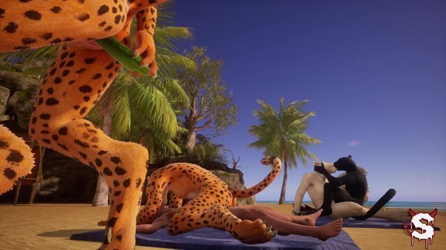 Lucky gets into orgy sexy furry girls beach intense Wild Life