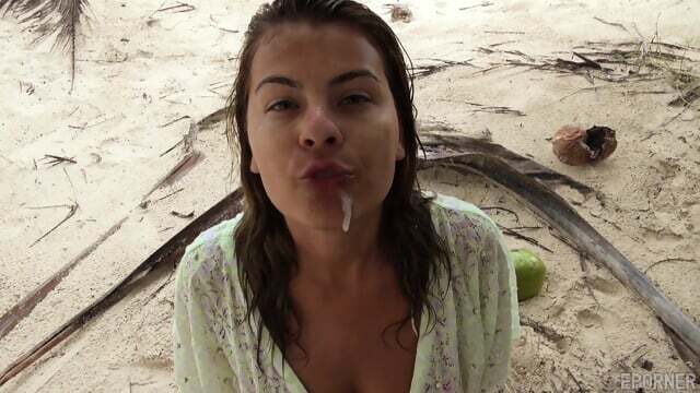 Brunette girl getting mouth