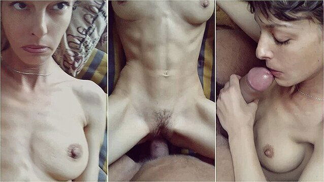 Skinny athletic brunette fucks boyfriend PlayingGods