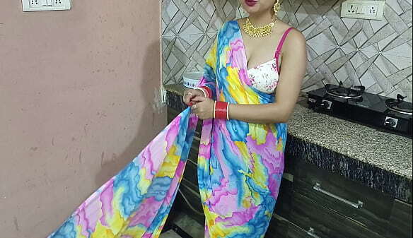 Indian bhabhi with devar first time kitchen with hindi dirty talk