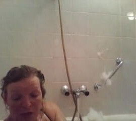 sexy one arm lady shower with bad legs