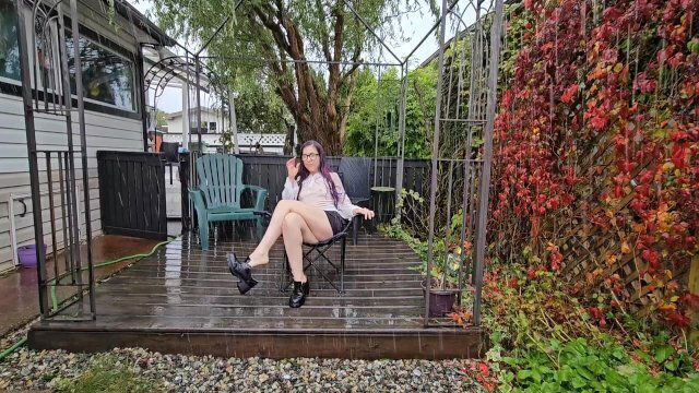 Pouring Rain Camping Chair Shoe Dangling