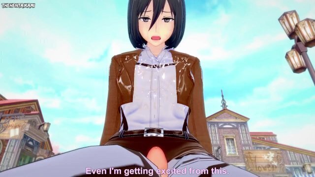 Mikasa Ackerman from Attack Titan Gives Footjob Hentai