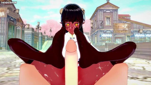 Meru Succubus Gives Footjob Hentai