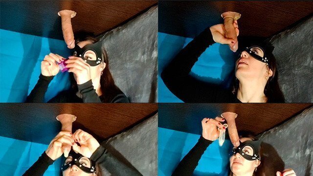 Milking table. client wearing condom. Glory Hole