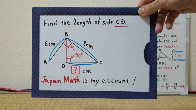 Find length side CD.The perpendicular line.[JapanMath](lesbian)