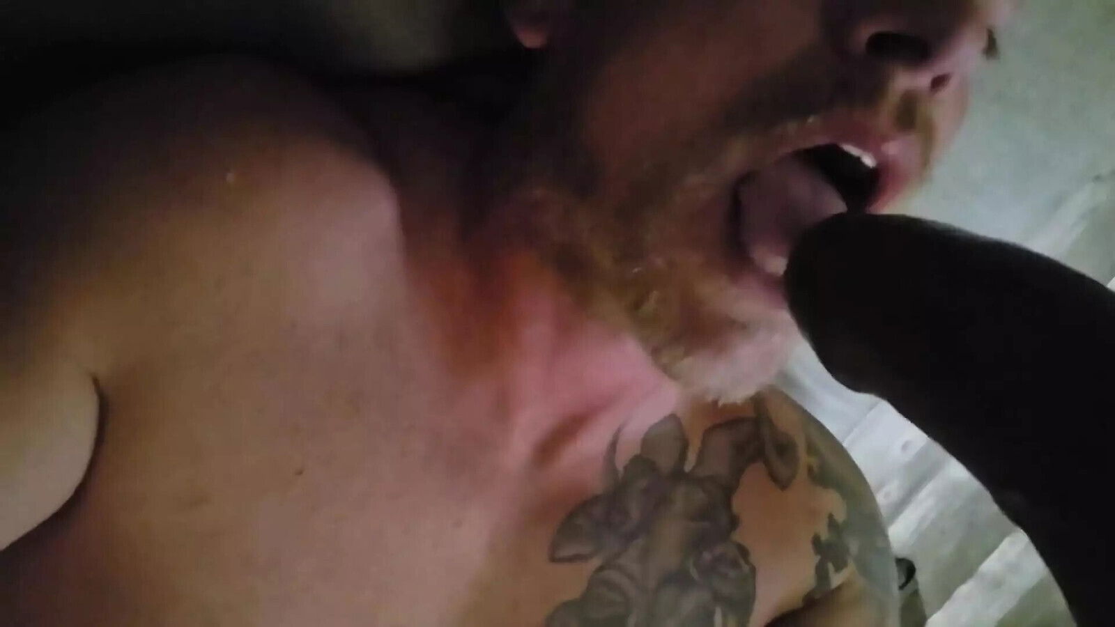 Tattoo Stroking with Huge Cumshot
