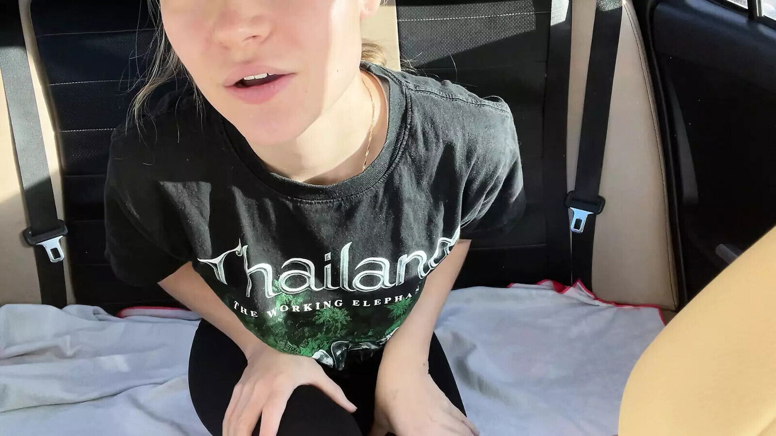 Public squirt backseat someone else's car!