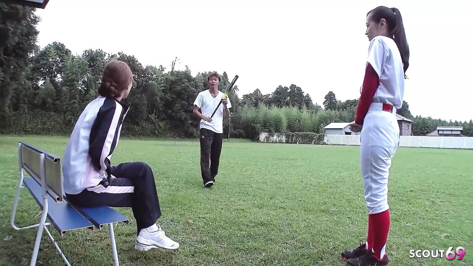 Older Japanese Mature Couple Seduce Skinny Teen Outdoor 3some Uncensored